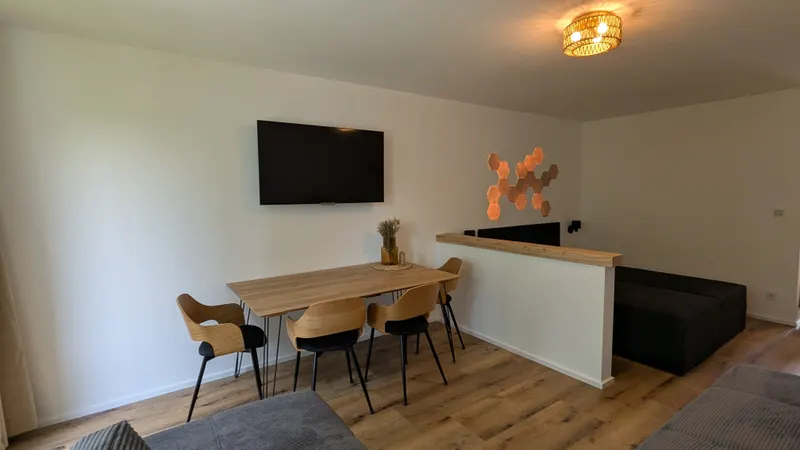Dining area with smart TV